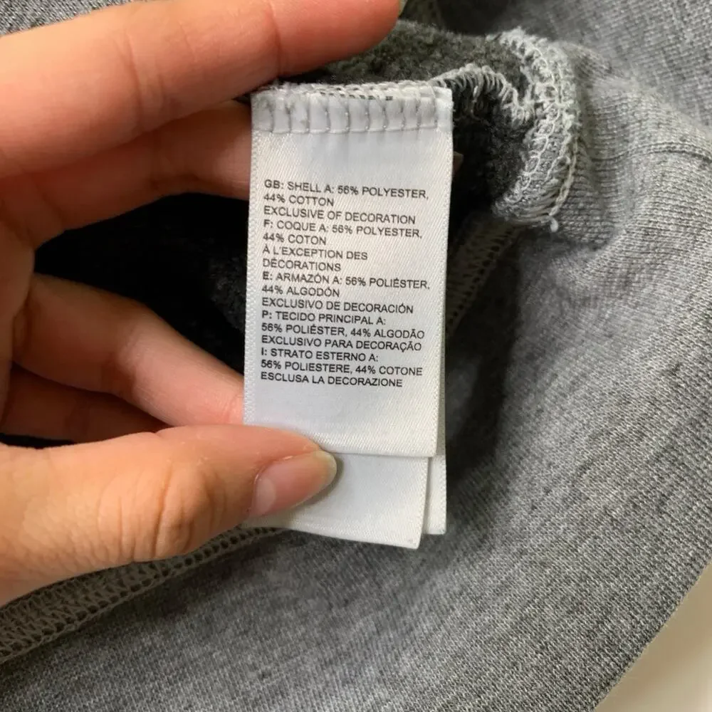 The North Face Sweatshirt Men L Large Grey Fleece Lined Half Dome Patch Crew